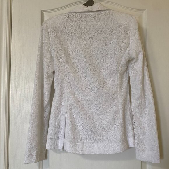 Guess True White Lace Blazer Size XSmall - Picture 3 of 10